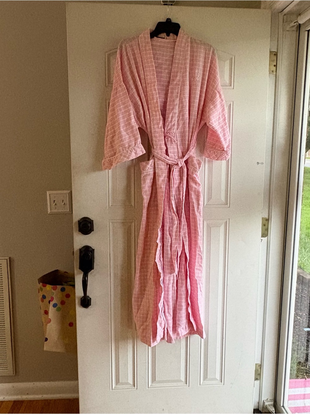 Dior Pink Gingham Cotton Lingerie robe
